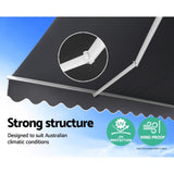 Instahut Retractable Folding Arm Awning Motorised Sunshade 2.5Mx2M Grey AWN-B-ARM-REMOTE-25X20-GREY