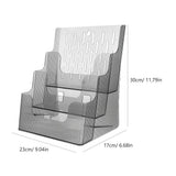 Transparent Pamphlet Holder Display Stand, 1 Set, 11.8 x 9 x 6.7 Inches, Clear Organizer for V1369-AZ3-W-18097