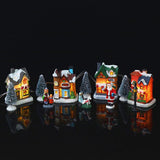 Christmas Set Resin Christmas Scene LED Lighted Miniature Houses Town Christmas V1294-YM0714-10311311