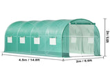 Walk-in Tunnel Greenhouse Galvanized Frame & Waterproof Cover 15x7x7 ft V952-YDSDWSL1577FTL1FIV0