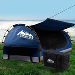 Weisshorn King Single Swag Camping Swags Canvas Free Standing Dome Tent Blue SWAG-C-WING-S-DBL-FC