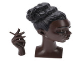 Head Scents Holder Funny Elegant Black Women Head Shaped Resin Home Office Desk Decor for Incense V1294-YM0901-3115260006811
