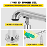 3 Step Railing Stainless Steel Transitional Handrail fit for Level Surface and 1 to 3 Steps V952-BXGLTFS3BDLZ00001V0