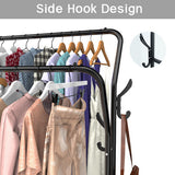 Black Heavy Duty Metal Double Clothes Rail Rack Garment Hanging Shoe Storage Shelf AU V201-QHGMMOREONE031