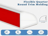 Flexible Quarter Round Molding, Peel and Stick Trim Molding for Floor Tub, Self Adhesive Flexible V1369-AZ3-W-15701