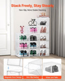 VEVOR Shoe Storage Boxes, 12 Pack Clear Stackable Shoe Boxes Storage Organizers with Magnetic Door, V952-KDDQTMCXXHQKSN20V001V0