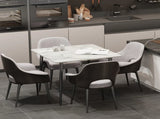 White Sintered Stone Dining Table With Black Legs For Modern Interiors V767-JJ-XZ329-BLB-V1