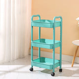 3 Tier Kitchen Storage Cart with Armrests Rolling Utility Cart Bathroom Toiletries Organizer Slim V1366-AZ2-W-11912