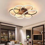 BAMDECOR AD2585 Black Creative Flower Shape Design Ceiling Lamp Acrylic Flush Mount Chandelier V255-BAM-AD2585-BLK-80