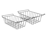 2 Pcs Freezer Wire Storage Basket PE Coated Hanging Rack Organizer Bin Black for Refrigerator V1294-YM0901-3113230263712