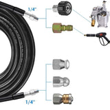 Sewer Jetter Kit for Pressure Washer 49FT Cleaner Hose 5800PSI NPT 1/4" Hose V201-CLN0015BL8AU