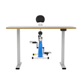 Artiss Under Desk Folding X-Bike with 140cm Automatic Standing Desk Magnetic Resistance Oak SDEB-114G-WHNT-140-DB02