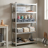 CARLA HOME 5 Tier Steel Shelving Unit - Garage Storage Shelf - Silver Modern V178-36478