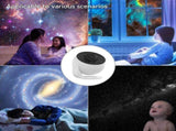 White and Black USB Powered Galaxy Star Projector and Earth Globe Night Light with 12 HD Space V888-ELOSUNG52655