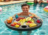 Floating Drink Holder,Sturdy Pool Tray with Cup Holders,No-Inflation Portable Serving Bar for V1366-AZ2-W-17138