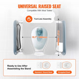Upgrade 64-74cm Raised Toilet Seat Riser w/ Arms For Elderly Handicap Bathroom V201-GBA6474SI8AU