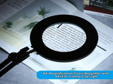Magnifying Glass Magnifier with 64 LEDs Clamp Clip Light 8X Magnification 10 Levels Adjustable V1294-YM0901-L4338W