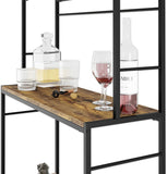 CARLA HOME Large Wine Rack for 20 Bottles with Wood Countertop and Sturdy Metal Frame LSB-36135