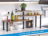 3 Tier Large Rotating Countertop Corner Storage Rack - Multifunctional Durable Mental Organizer V888-ELOSUNG55322