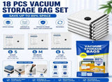 18-piece Travel Vacuum Storage Bags Set for Clothes and Bedding, Space Saving Compression Bags for V888-ELOSUNG53334