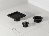 10x10cm Square Shower Drain with Removable Tile Insert Grate Matte Black 304SS, CUPC Certified for V63-955501