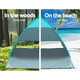 Weisshorn Pop Up Beach Tent Camping Hiking 3 Person Sun Shade Fishing Shelter TENT-C-BEA-TRI