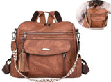 Women'S Travel Backpack Stylish Backpack Leather Backpack Tassel Backpack Chain - Pink - Size 01 V1403-127-85183-PNK-01