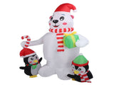 5.9ft Inflatable Xmas Penguin Bear with Colorful Light Cute Blow Up Yard Animal V1294-YM0901-3115230123813