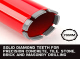 Baumr-AG Diamond Core Drill Bit 76mm Concrete Wet Dry Tile Stone Brick Marble 1-1/4 UNC V219-TOLBITBMRA076