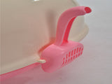 YES4PETS Large Hooded Cat Toilet Litter Box Tray House With Scoop Pink V278-BP153-L-LITTER-TRAY-PINK