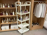 Five-Tier Rolling Cosmetics Storage Rack - Made of durable plastic, equipped with 360-degree swivel V1106-WCSNJ002