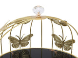 Golden Bird Cage Shape Cosmetic Rack Desktop Makeup Organizer Rack Double Tier Cupcake Cake Stand V1294-YM0901-3117250099511