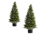 Artificial Topiary Cedar Trees, 2 Set 1219mm Faux Pine Shrubs Plants, Fake Silk Tree Look Real, Easy V952-XSRGXJS48YCXNM7Y5001V0
