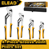 ELEAD 4Pcs Groove Joint Pliers Set Adjustable Water Pump Pliers with Tool Bag V465-70093