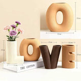 Love Vase 4-Piece Ceramic Vase Set Stylish Floral Decorative Vases for Entryway, Table Centerpiece V1107-CS-VOBDWJES22