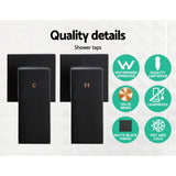 Cefito 8'' Rain Shower Head Set Handheld Square High Pressure Twins Tap Black SHOWER-A2-SQ-8-BK-TAP