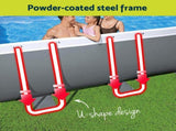 Bestway Swimming Pool Steel Frame Pool Set w/ Filter Pump Ladder Cover 488x244cm BW-POOL-SQ-488-56672