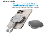 CHOETECH MSE001-GY Dual USB-C Port M.2 NVME 2230 Protocol SSD Enclosure with PD100W input Enclosure V28-ELECHOMSE001GY
