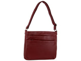 Milleni Ladies Nappa Leather Zip Closure Cross Body Bag Travel - Red V563-NL2439-RED