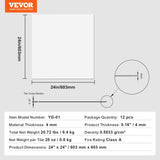 VEVOR Ceiling Tiles 12-Pack 24 x 24 in PVC Foam Fire-Rated Smooth White V952-THBZPVCFPB12YYQ3WV0