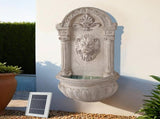 Gardeon Solar Fountain Water Feature Wall Mount Garden Fountains 77CM Beige FOUNT-LION-BGWH
