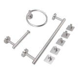 Bathroom Hardware Set with Towel Rings Towel Bar Tissue Holder 5 Hooks 304 Stainless Steel Bathroom V1294-YM0716-3112220055211
