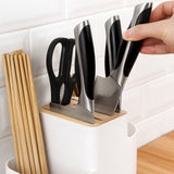 Plastic Kitchen Storage Rack with Drain Block for Flatware and Chopsticks Air Drying V1192-AZ-W-32543