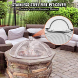 Fire Pit Spark Screen Round 30", Reinforced Heavy Duty Steel Metal Cover, Outdoor Firepit Lid, V952-HKWZ201BXGYXDX8F7V0