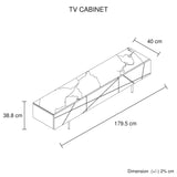 TV Cabinet MDF Glossy Storage Drawers Metal Base Entertainment Unit V43-TVC-AMLA