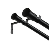 Marlow Black Double Curtain Rod Steel Pole Pommel Set Extendable Adjustable CD1019-BK_NZ
