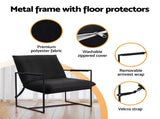 Artiss Armchair Lounge Chair Sling Black UPHO-G-ARM01-FLD-BK