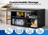 Giantz Wall Mount Steel Tool Cabinet Garage Storage Box Lockable Overhead Shelf Black TC-WAL-SL-BK
