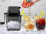 Manual Rotary Ice Crusher for tails Slush Smoothies 1.25L Chrome Plated Gray V1263-JX-8026