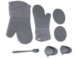 7Pcs/Set Oven Heat Insulation Gloves Cooking Finger Grip Insulation Mat for Kitchen Outdoor V1294-YM0901-3118210144411